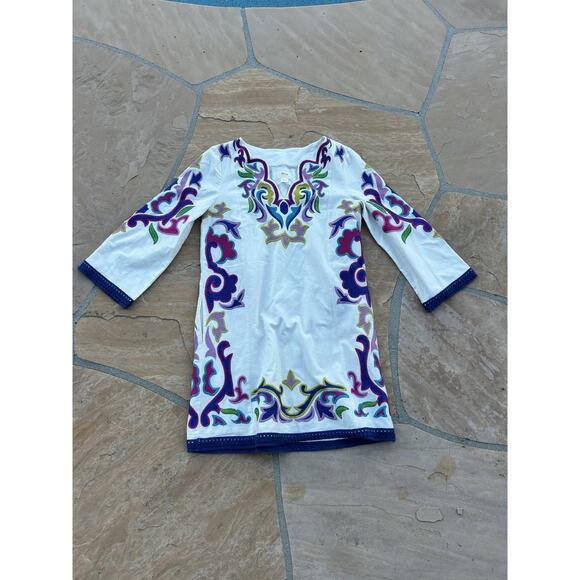 Anthropologie Maeve Olympia Dress S Embroidered Cotton Linen Tunic Boho Resort - Picture 1 of 4